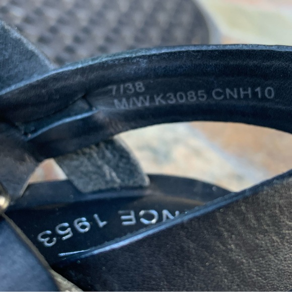 Kork-Ease * Gladiator Black Leather Platform Wedge Sandals - Picture 6 of 8